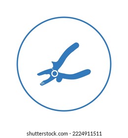 Construction repair pliers tweezers icon  Circle version icon 