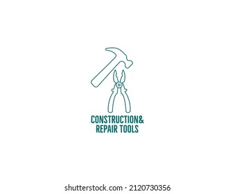 construction and repair tools icon vector