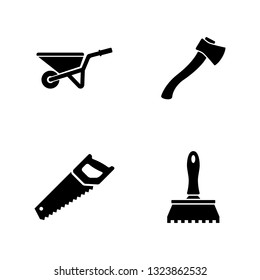 Construction Repair Tools. Simple Related Vector Icons Set for Video, Mobile Apps, Web Sites, Print Projects and Your Design. Construction Repair Tools icon Black Flat Illustration on White Background