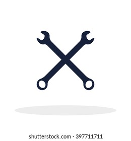 Construction repair tools wrenches flat icon. Tools like wrenches hatchet home repair. Isolated tools wrenches flat .