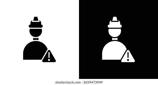 Icono de riesgo de construcción del paquete de Vector de diseño de estilo glifo