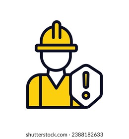 Icono de riesgo de construcción aísle la ilustración del material del vector de fondo blanco.