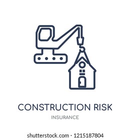 construction risk icon. construction risk linear symbol design from Insurance collection.