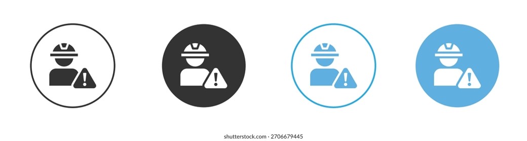 Conjunto de diseño de Plantilla de logotipo de icono de riesgo de construcción