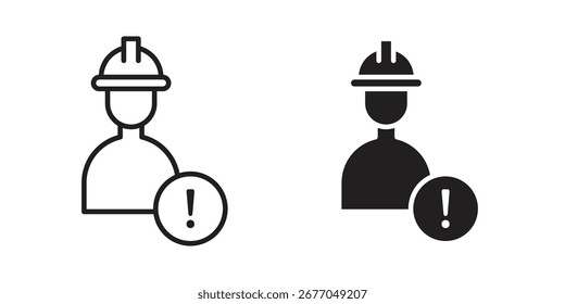 Konstruktionsrisiko Symbol Set Line Art und Glyphe Design. EPS10