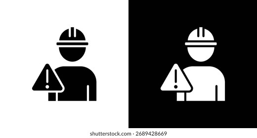 Icono de riesgo de construcción ilustración simple en diseño plano