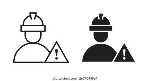 Construction risk icon. Stroke and Glyph pictogram. Vector illustration on white background
