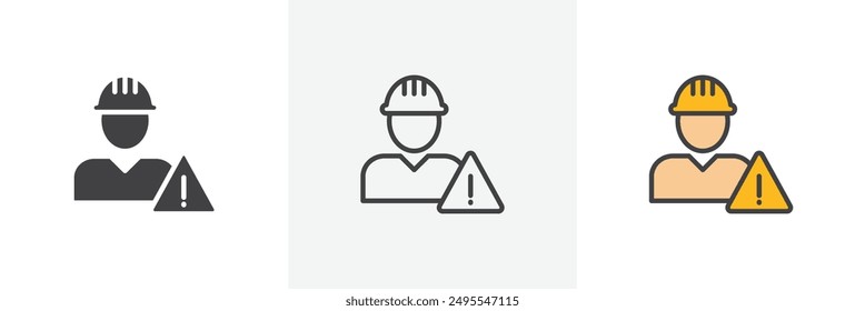 Icono de riesgo de construcción colección sobre fondo blanco.