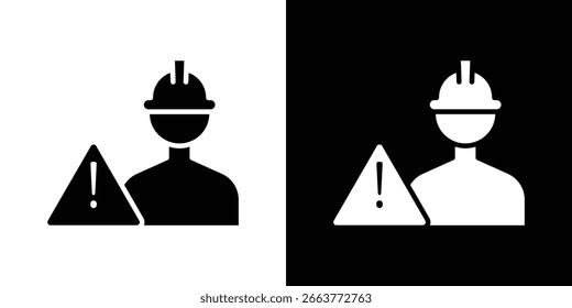 Ilustración vectorial de iconos de riesgo de construcción - Colección de iconos vectoriales de estilo negro de alta calidad