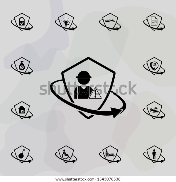 Construction risk insurance icon. Insurance icons\
universal set for web and\
mobile