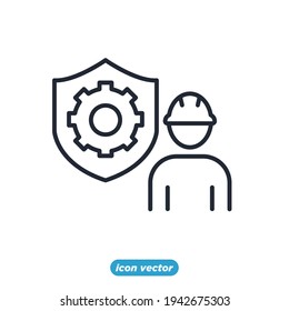 icono de seguro de riesgo de construcción. plantilla de símbolo de seguro de trabajador de construcción para el logotipo de colección de diseño gráfico y web ilustración vectorial