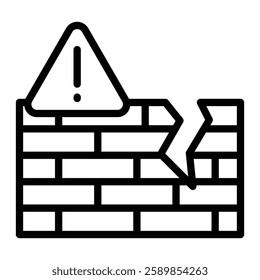 Construction Risk Vector Line Icon Design For Personal And Commercial use