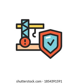 Construction risks insurance color line icon. Isolated vector element.