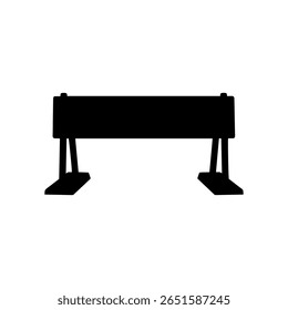 Construction road barrier silhouette icon vector flat design.