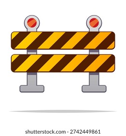 Construction road barrier vector isolated illustration