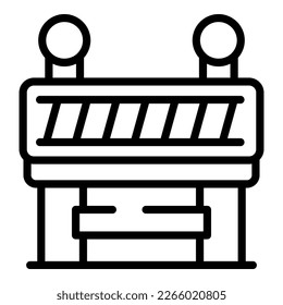 Construction road block icon outline vector. Female engineer. Person worker