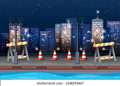 Construction road in the city