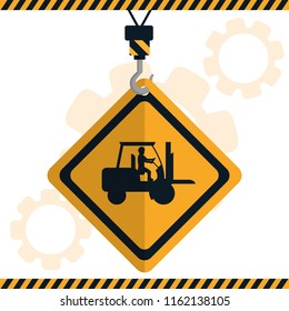 Construction road sign