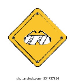 Construction road sign icon vector illustration graphic design