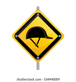 Construction road sign icon vector illustration graphic design
