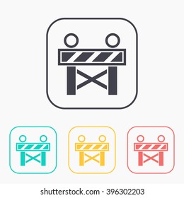 Construction Roadblock color icon set 