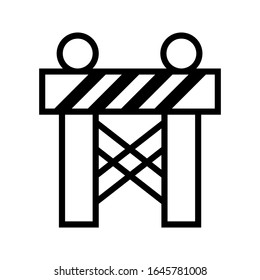 Icono de bloque de carreteras de construcción sobre fondo blanco