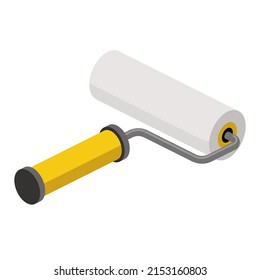 Construction roller. Vector 3d line isometric, color web icons, new flat style. Creative design idea for infographics.