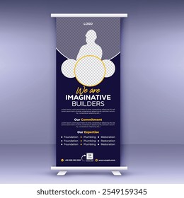 Construction Rollup Banner Design. We Are Imaginative Builders.
