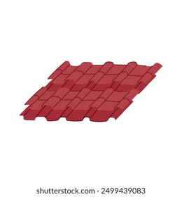 construction roof tile cartoon. red home, new building, ceramic residential construction roof tile sign. isolated symbol vector illustration