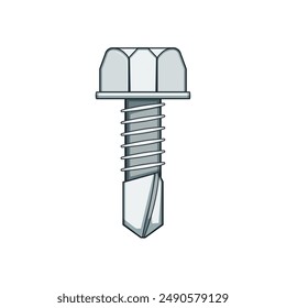 caricatura de tornillo de techo de construcción. acero solar, instalación de metal, tornillo de energía construcción tornillo de techo signo. símbolo aislado Ilustración vectorial