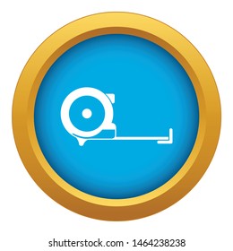 Construction roulette icon blue vector isolated on white background for any design