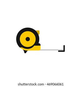 Construction roulette icon in flat style isolated on white background. Tool symbol
