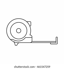 Construction roulette icon in outline style isolated on white background. Tool symbol
