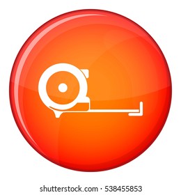 Construction roulette icon in red circle isolated on white background vector illustration