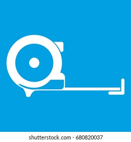 Construction roulette icon white isolated on blue background vector illustration