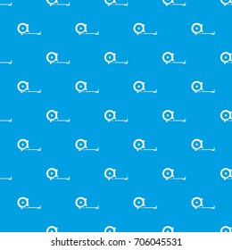 Construction roulette pattern repeat seamless in blue color for any design. Vector geometric illustration