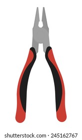 Construction rubber handle pliers icon. Vector clip art color no outline illustration isolated on white