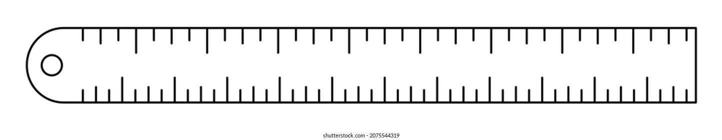 Construction ruler icon. Hand tool linear icon. Vector illustration. Measuring tool icon on white background