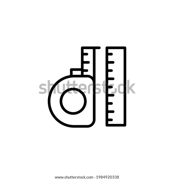 Construction Ruler Icon Outline Style Vector Stock Vector (Royalty Free ...