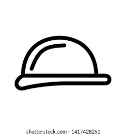 Construction safety helmet icon on white background - Vector