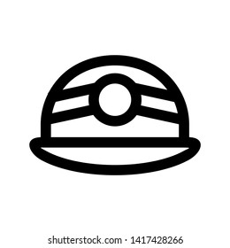 Construction safety helmet icon on white background - Vector