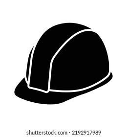 Construction safety helmet icon. Simple solid style. Hard hat, worker cap, protect and safe concept. Glyph vector illustration design isolated on white background. EPS 10.