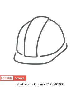 Construction safety helmet icon. Simple outline style. Hard hat, worker cap, protect and safe concept. Thin line vector illustration design isolated on white background. Editable stroke EPS 10. - Shutterstock ID 2193291005
