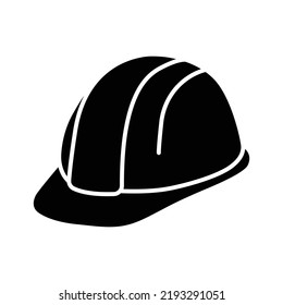 Construction safety helmet icon. Simple solid style. Hard hat, worker cap, protect and safe concept. Glyph vector illustration design isolated on white background. EPS 10.