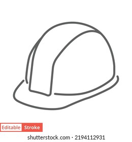 Construction safety helmet icon. Simple outline style. Hard hat, worker cap, protect and safe concept. Thin line vector illustration design isolated on white background. Editable stroke EPS 10.