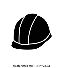 Schutzhelm-Symbol für Bausicherheit. Einfach solider Stil. Hartmütze, Arbeiterkappe, Schutz und sicheres Konzept. GLYPH-Vektorgrafik-Design einzeln auf weißem Hintergrund. EPS10.