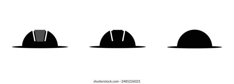 Construction safety helmet icon. Simple outline style. Hard hat, worker cap, protect and safe concept. Thin line vector illustration design. Helmet icon. construction helmet icon.
