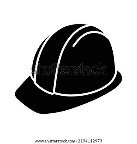 Construction safety helmet icon. Simple solid style. Hard hat, worker cap, protect and safe concept. Glyph vector illustration design isolated on white background. EPS 10.