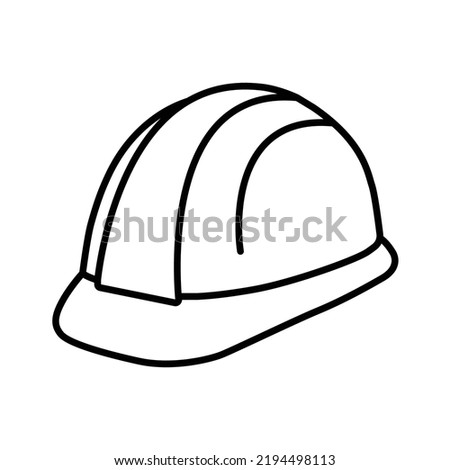 Construction safety helmet icon. Simple outline style. Hard hat, worker cap, protect and safe concept. Thin line vector illustration design isolated on white background. EPS 10.