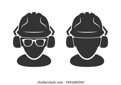 Construction Safety Helmet Icon Symbol Shape Stock Vector (Royalty Free ...